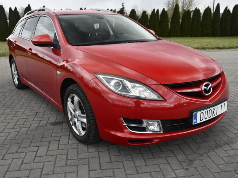 Mazda 6 1,8benz DUDKI11 Klimatr 2 str.Parktronic Przód i Tył.Hak.Tempomat.PIĘK II (2007-2013)