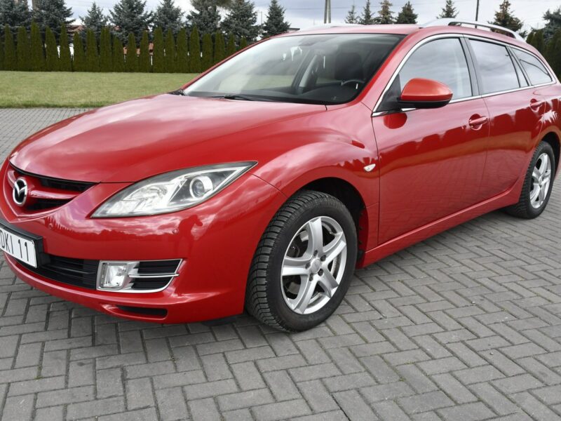Mazda 6 1,8benz DUDKI11 Klimatr 2 str.Parktronic Przód i Tył.Hak.Tempomat.PIĘK II (2007-2013)